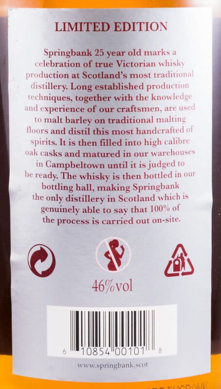 Springbank 2018 Limited Release 25 anos