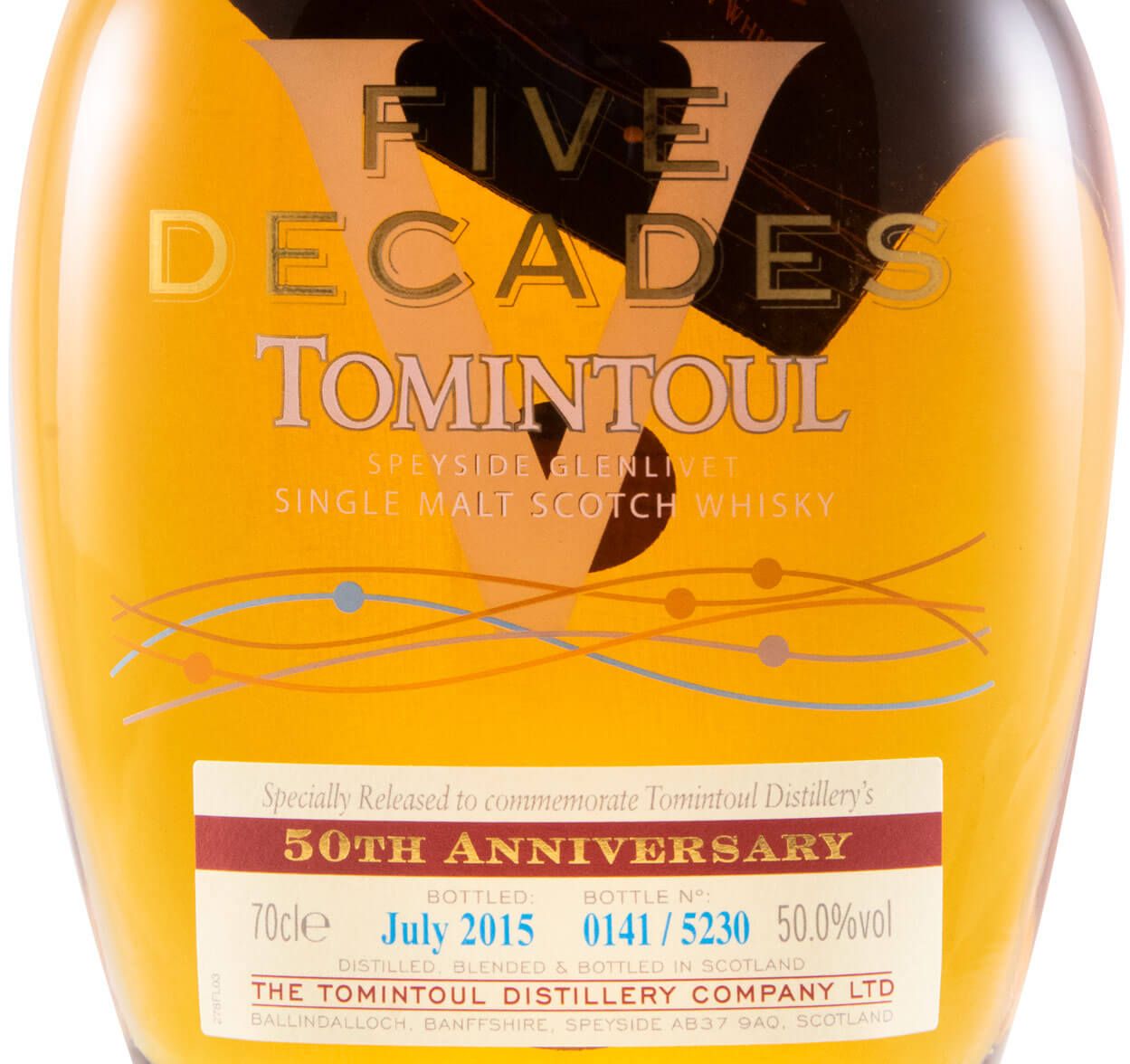 Tomintoul Five Decades 50th Anniversary (engarrafado em 2015)