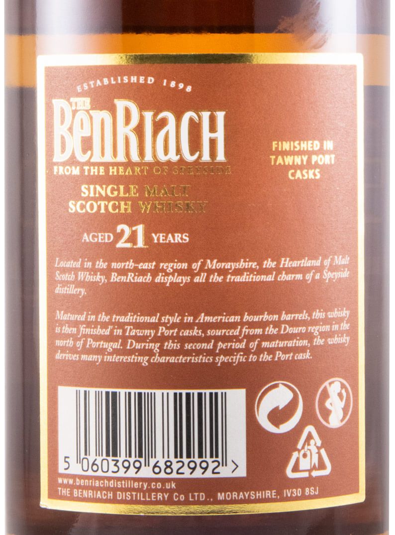BenRiach Tawny Port Wood Finish 21 anos