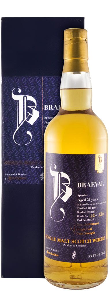 1991 Brachadair Braeval Cask Strength 21 anos