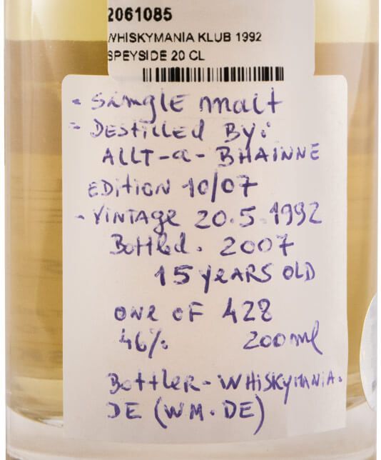 1992 Whiskymania Klub Speyside 20cl