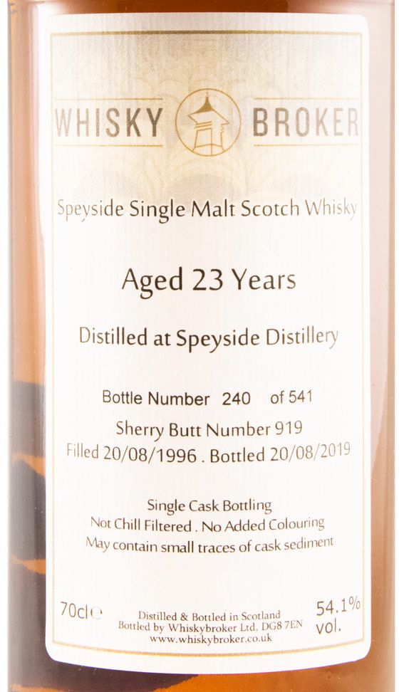 1996 Whisky Broker Speyside Distillery 23 anos