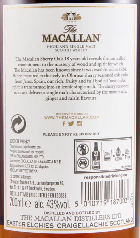 2020 Macallan 18 anos Sherry Cask