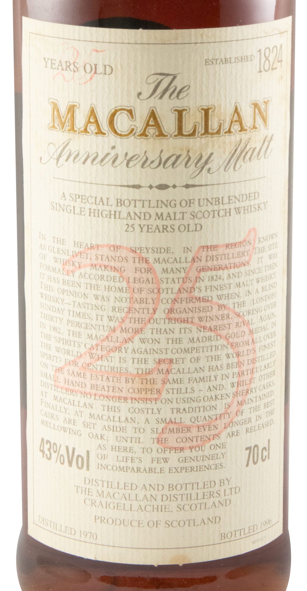 Macallan 25th Anniversary 25 anos (caixa de madeira)