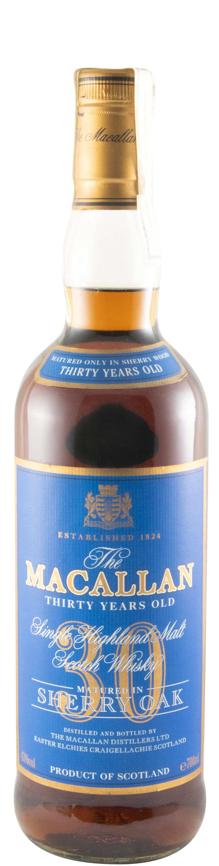 Macallan Sherry Oak 30 anos (rótulo azul)