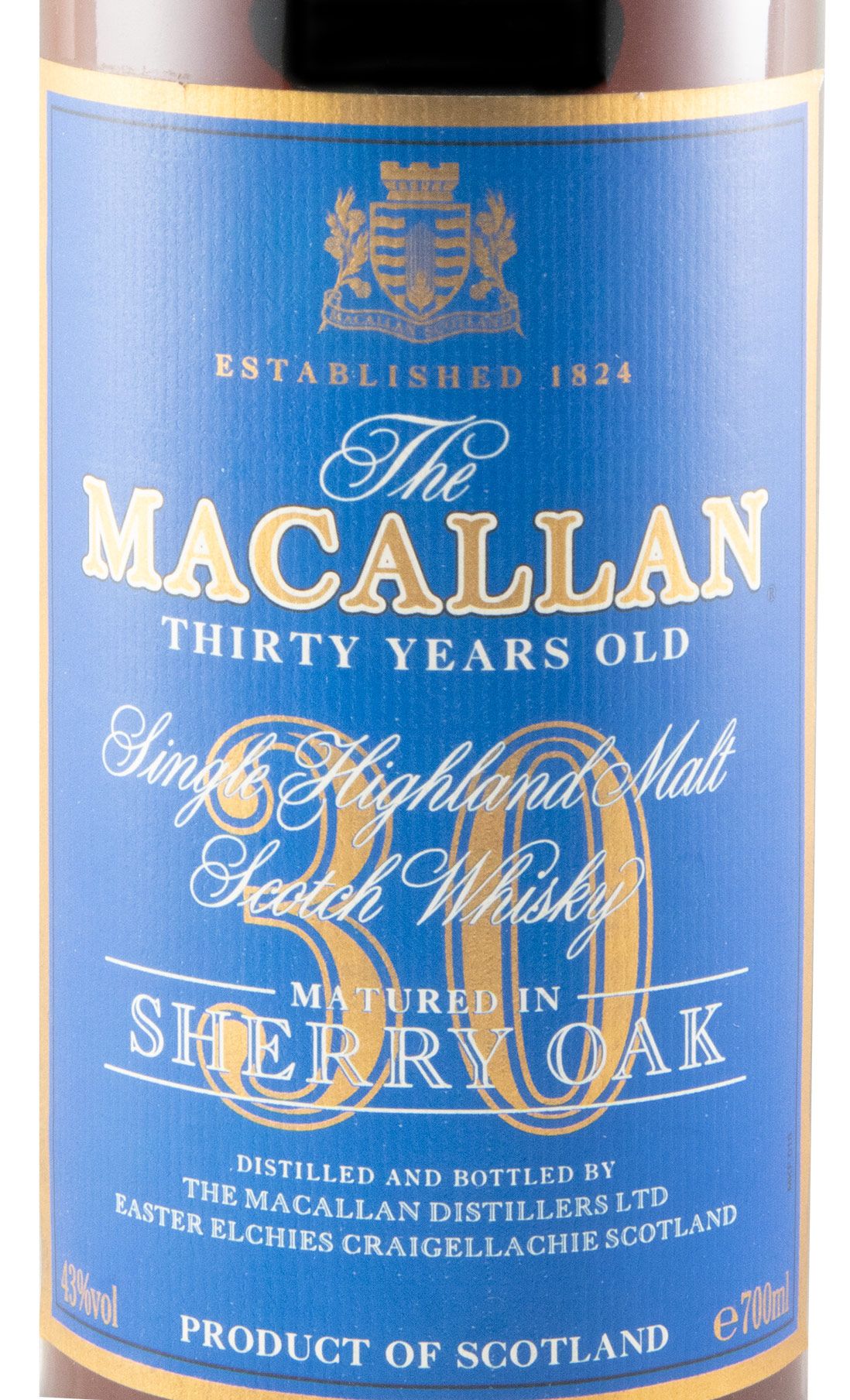 Macallan Sherry Oak 30 anos (rótulo azul)