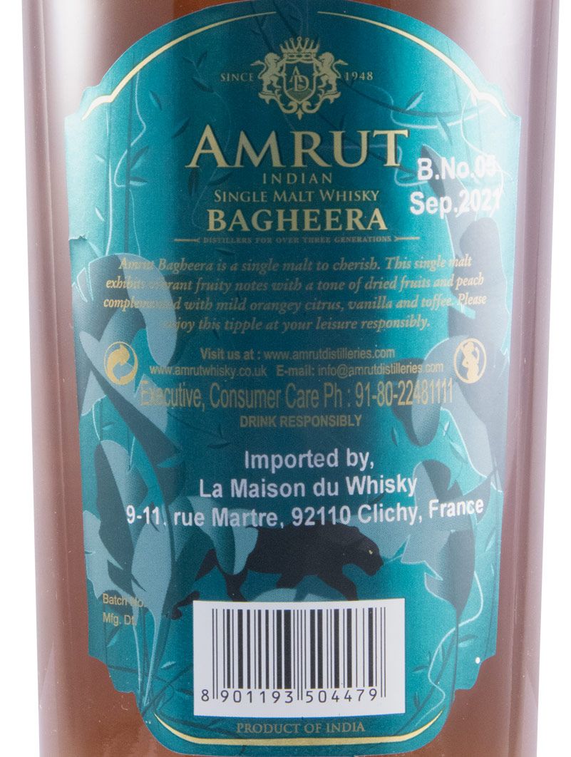 Amrut Bagheera Sherry Cask Finish c/2 Copos