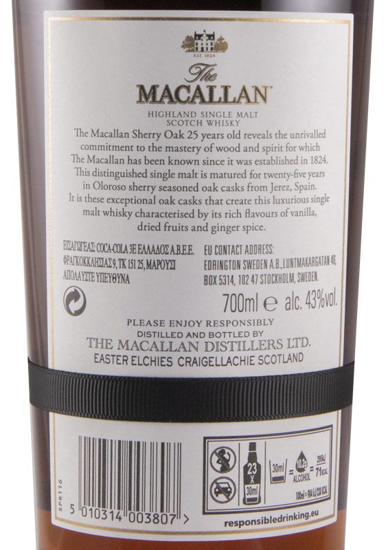 Macallan Sherry Oak 2022 Release 25 anos