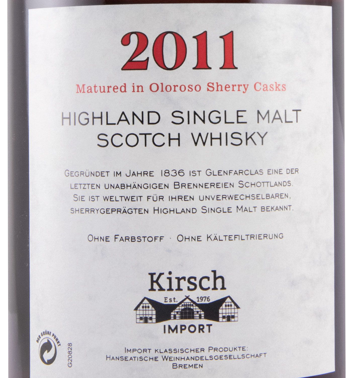 2011 Glenfarclas Oloroso Sherry Casks (engarrafado em 2020)