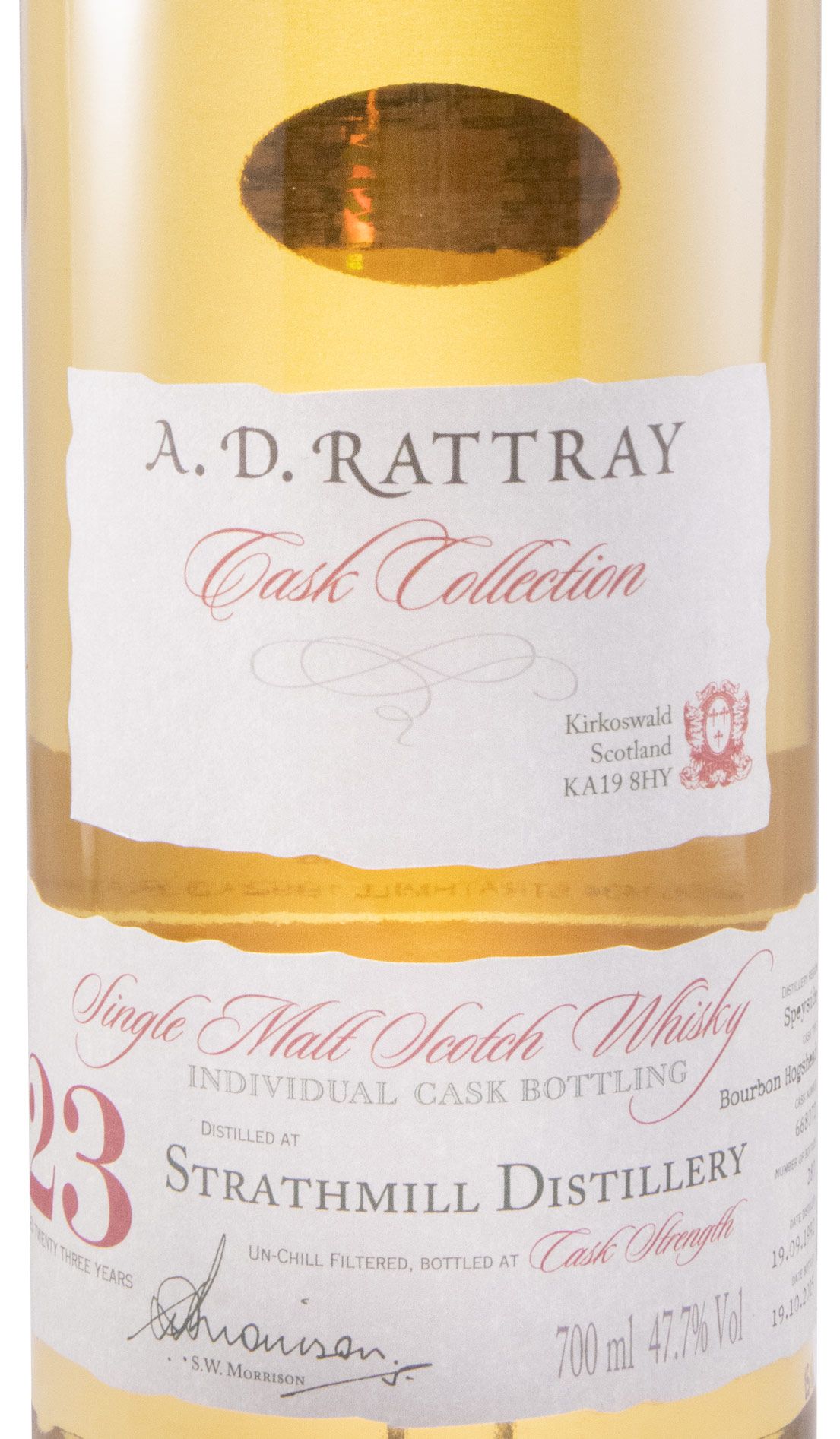 1992 A.D. Rattray Cask Colletion Strathmill Cask Strengh 23 anos