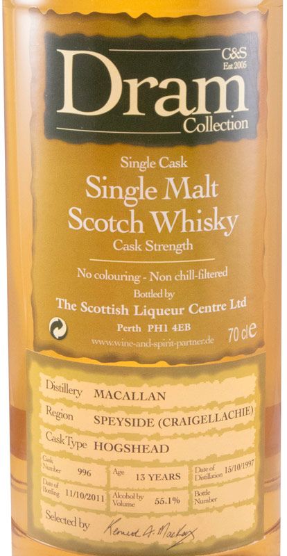 1997 Dram Collection The Scottish Liqueur Centre Macallan 13 anos (engarrafado em 2011)