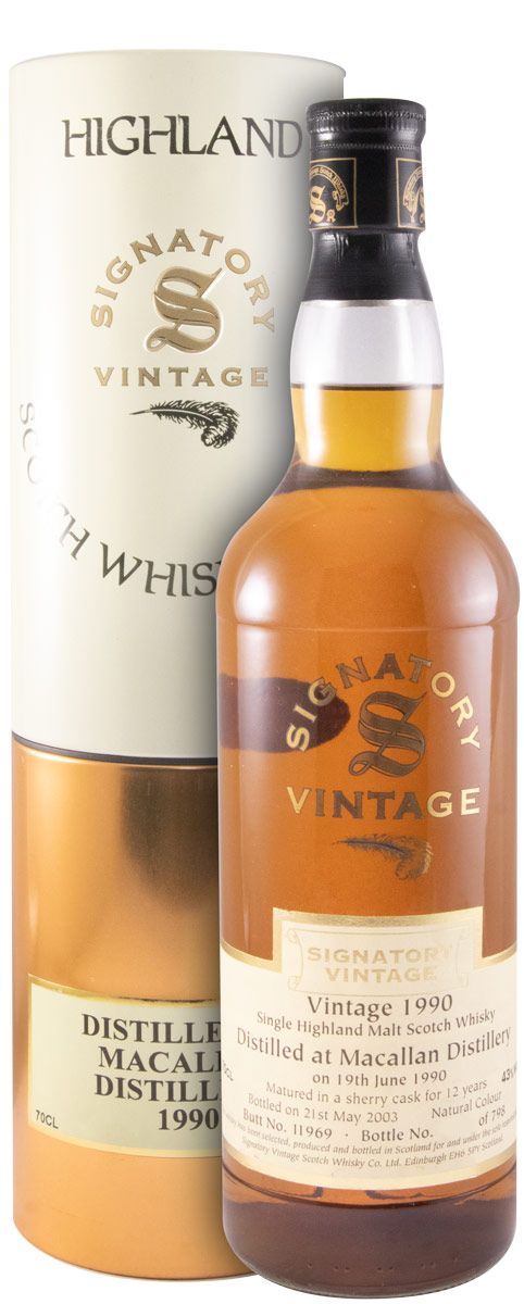 1990 Signatory Vintage Macallan 12 anos (engarrafado em 2003)