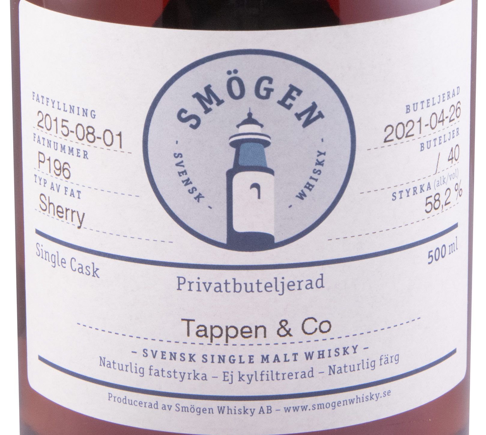 2015 Smögen Sherry 6 anos (garrafa n.º 40 - P196) 50cl
