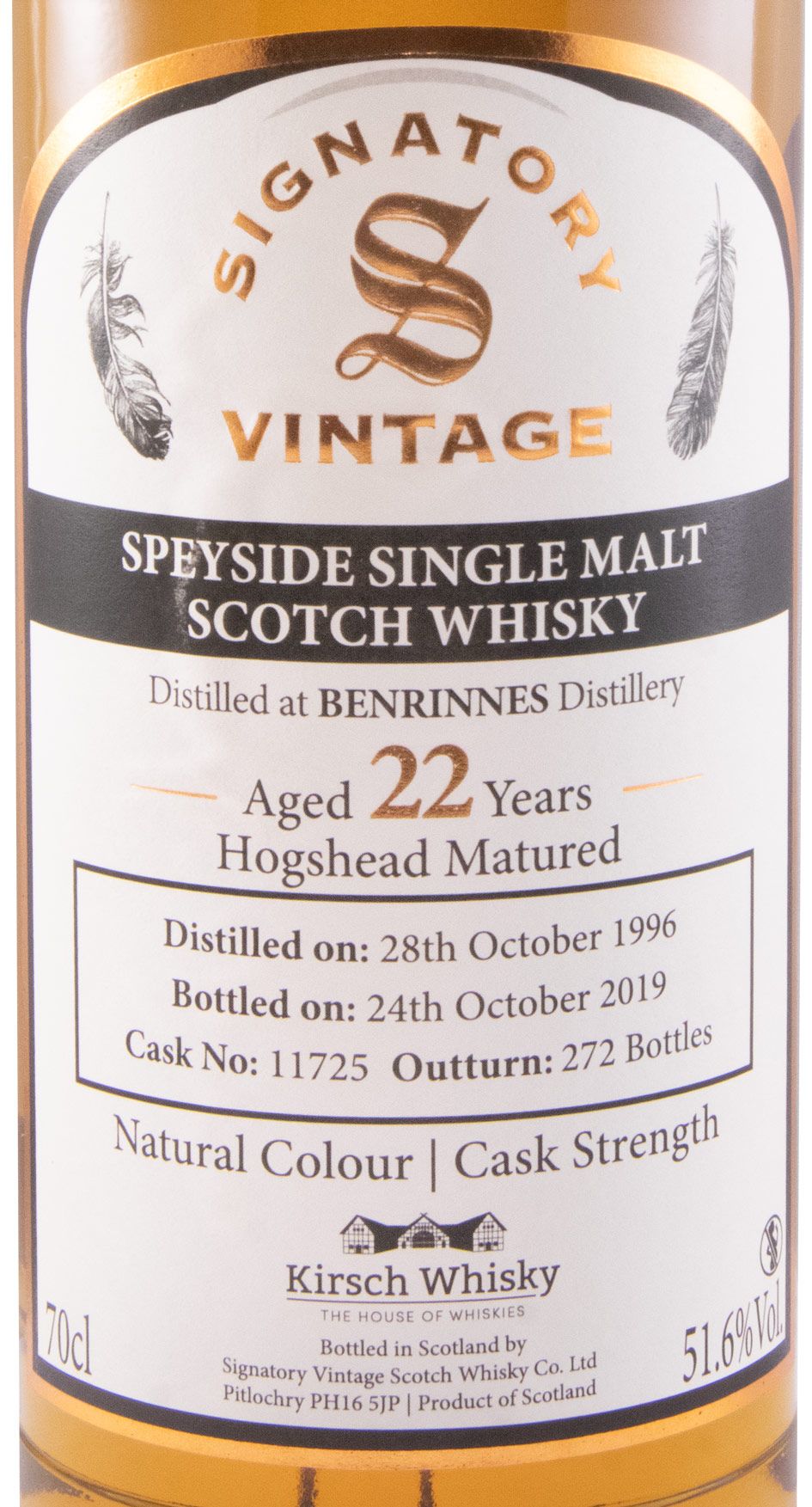 1996 Signatory Vintage Benrinnes 22 anos (engarrafado em 2019)