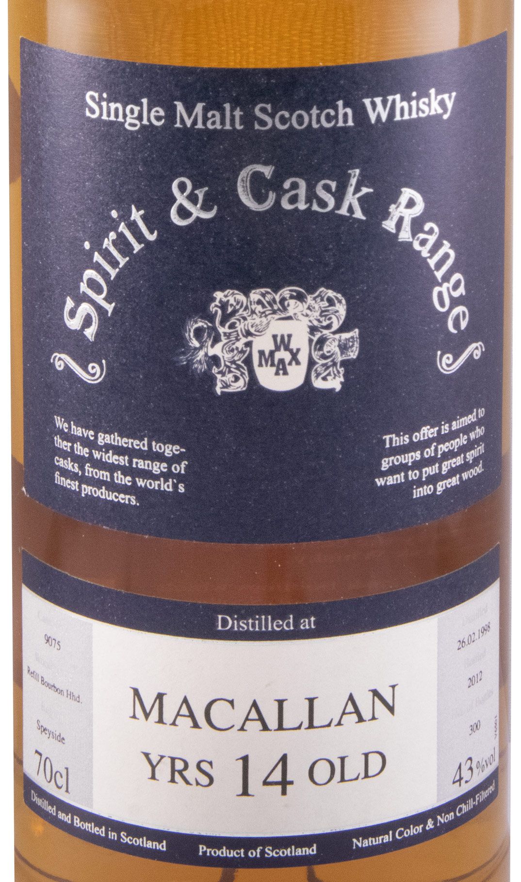 1998 Macallan Spirit & Cask Range 14 anos