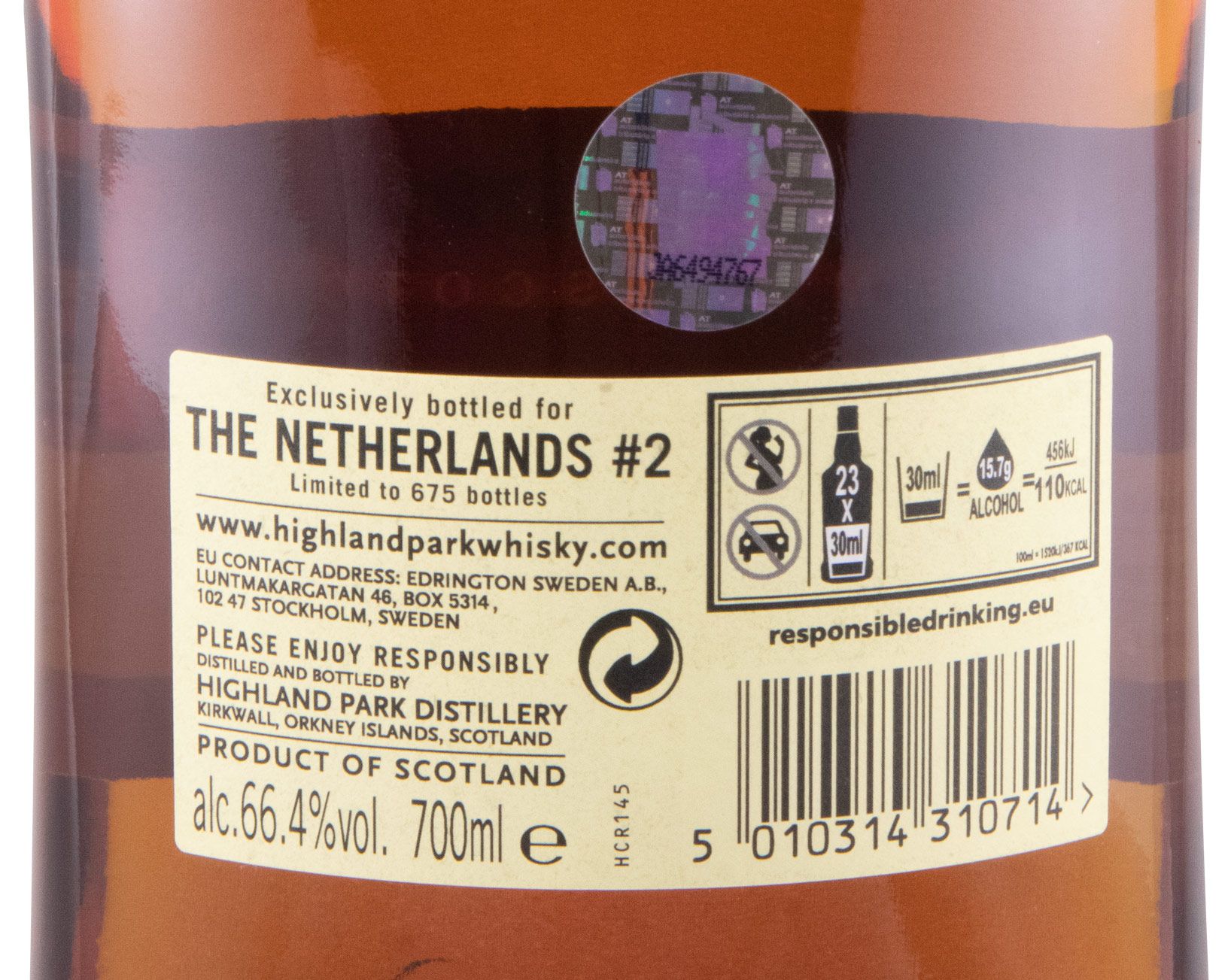2008 Highland Park Single Cask Series The Netherlands #2 Cask 2519 11 anos (engarrafado em 2020)