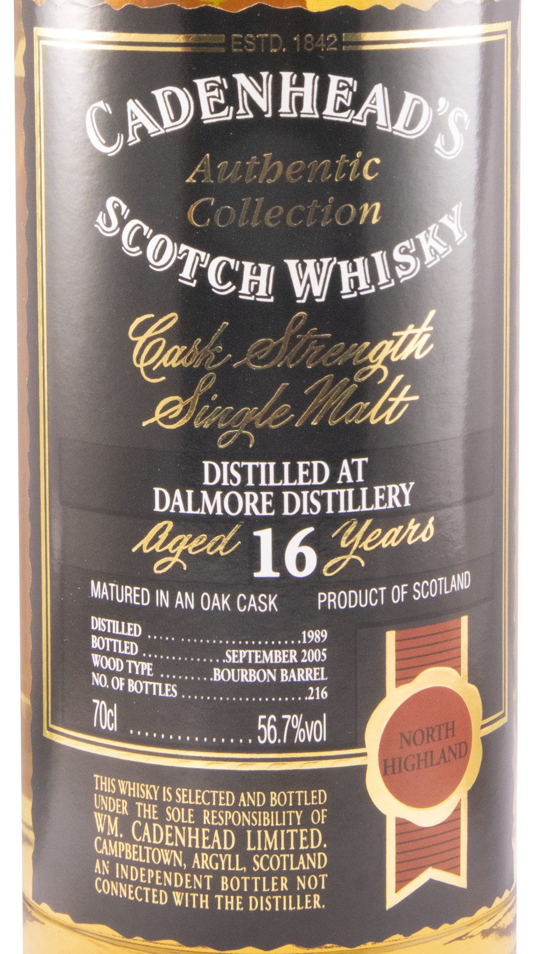 1989 Cadenhead's Dalmore Cask Strenght 16 anos