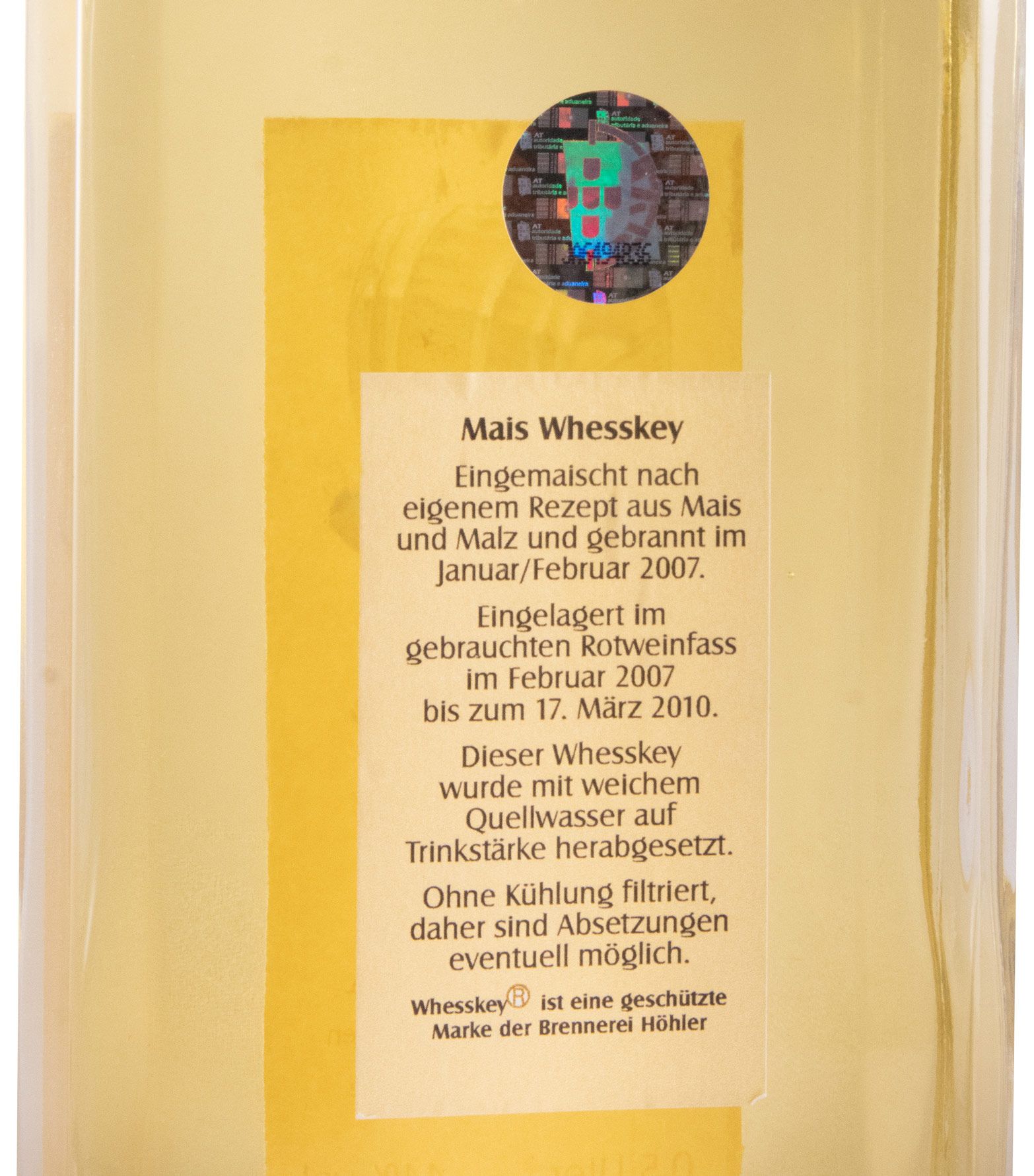 2007 Whesskey Hessischer Mais Whisky 50cl