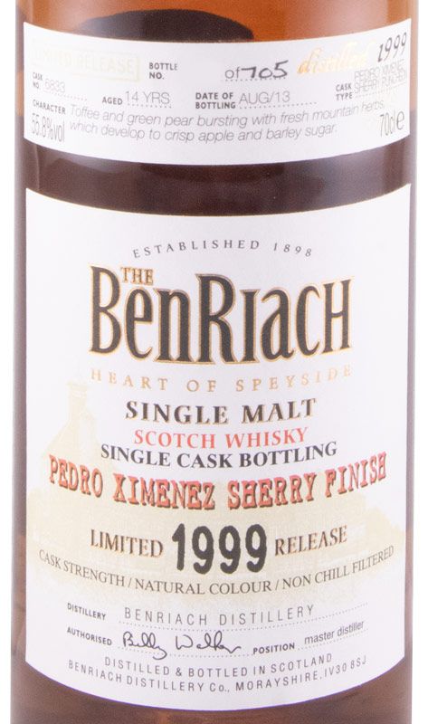 1999 Benriach Limited Realese Pedro Ximenez Sherry Finish