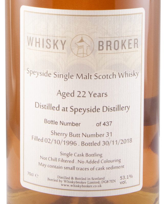 1996 Whisky Broker Speyside 22 anos