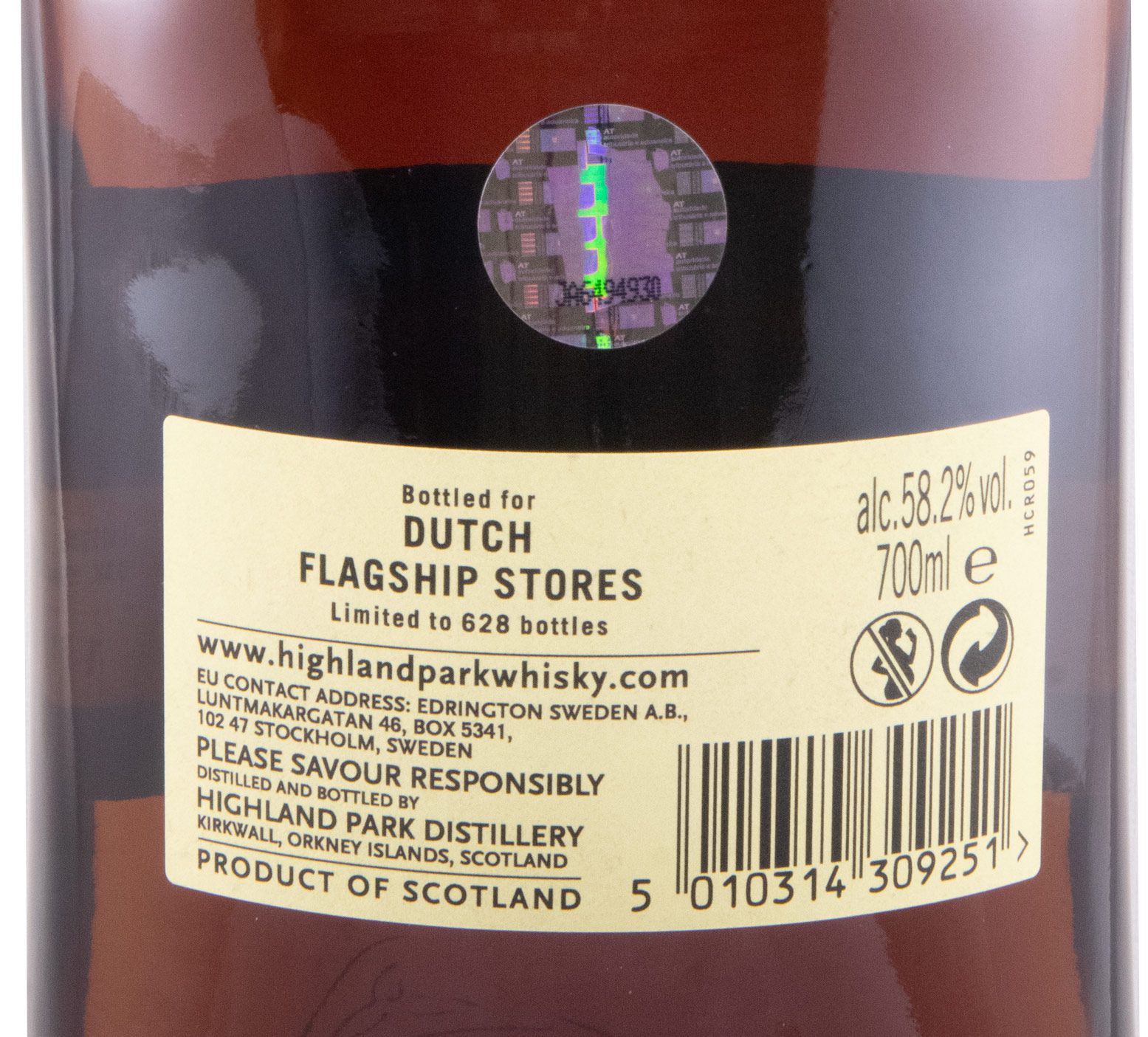 2003 Highland Park Single Cask Series Dutch Flagship Stores 15 anos (engarrafado em 2019)