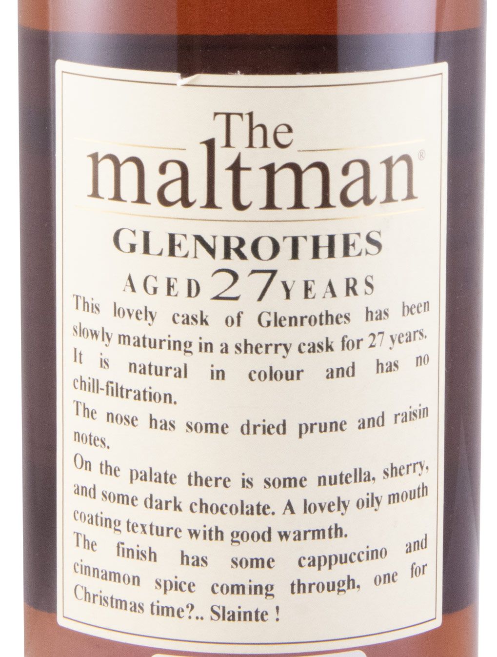 1989 The Maltman Glenrothes 27 anos (engarrafado em 2016)