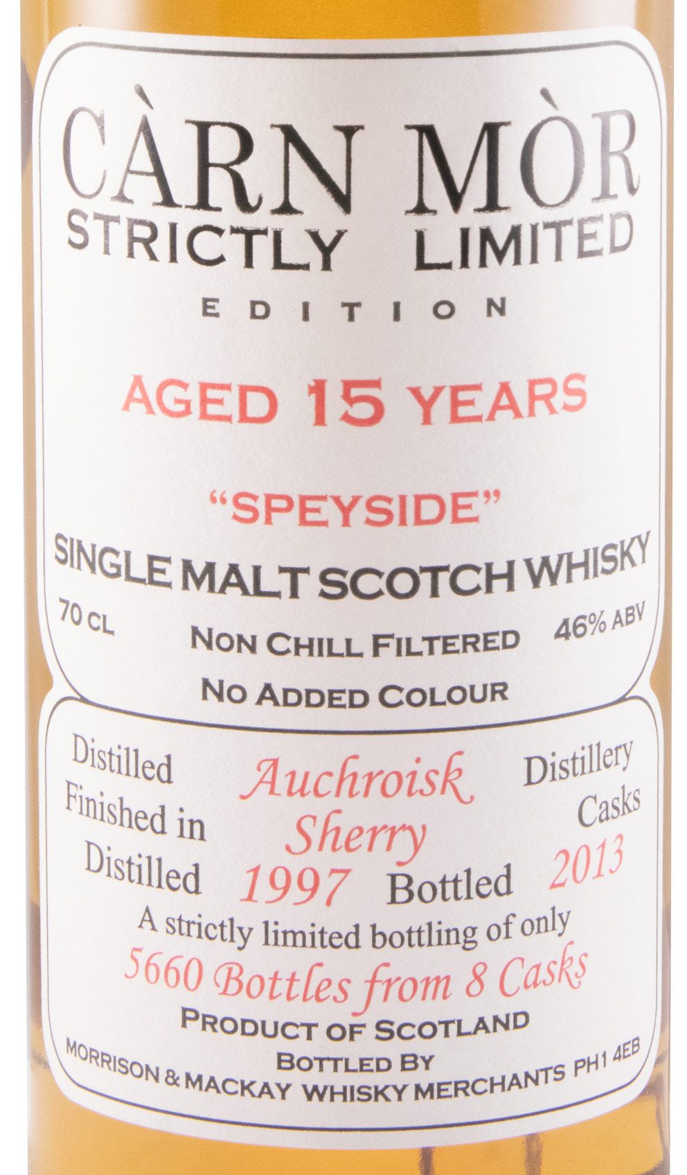 1997 Càrn Mòr Strictly Edição Limitada 15 anos (engarrafado em 2013)