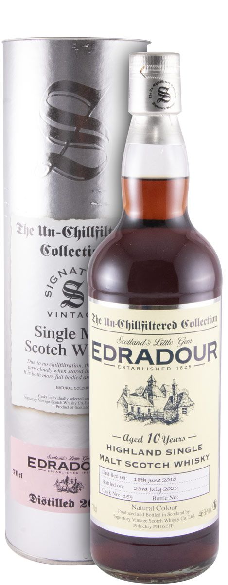 2010 Signatory Vintage Edradour The Un-Chillfiltered Collection Cask 159 10 anos