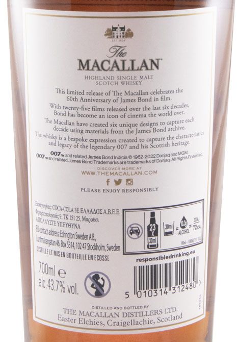 Conjunto Macallan James Bond 60th Anniversary 6x70cl