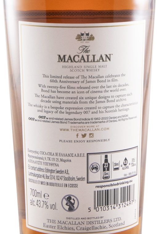 Conjunto Macallan James Bond 60th Anniversary 6x70cl