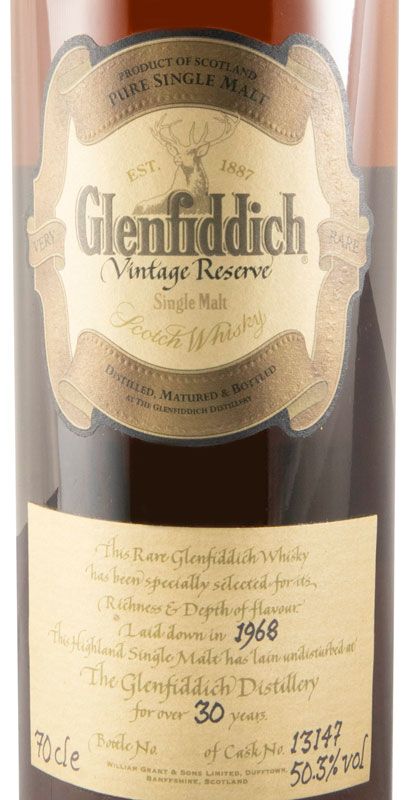 1968 Glenfiddich Vintage Reserve Cask N.º 13147 30 anos
