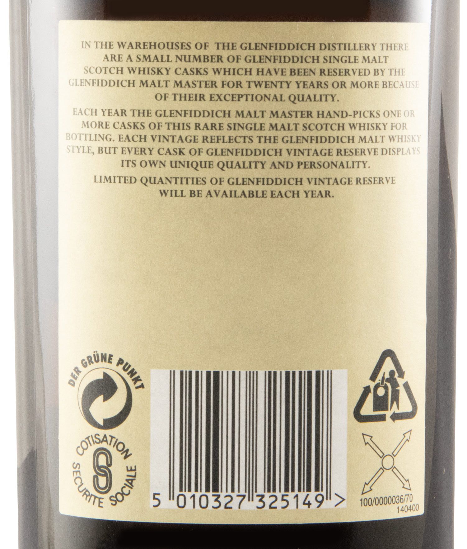 1968 Glenfiddich Vintage Reserve Cask N.º 13147 30 anos