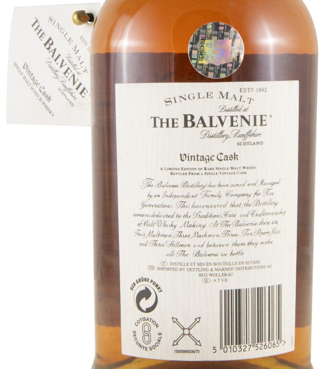 1967 Balvenie Vintage Cask N.º 9913 (garrafa n.º 11)