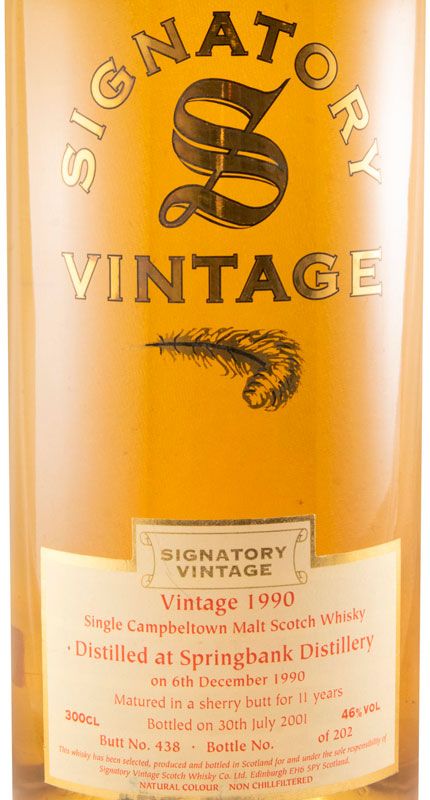 Signatory Vintage Springbank 1990-2001 11 anos (garrafa n.º 108) 3L