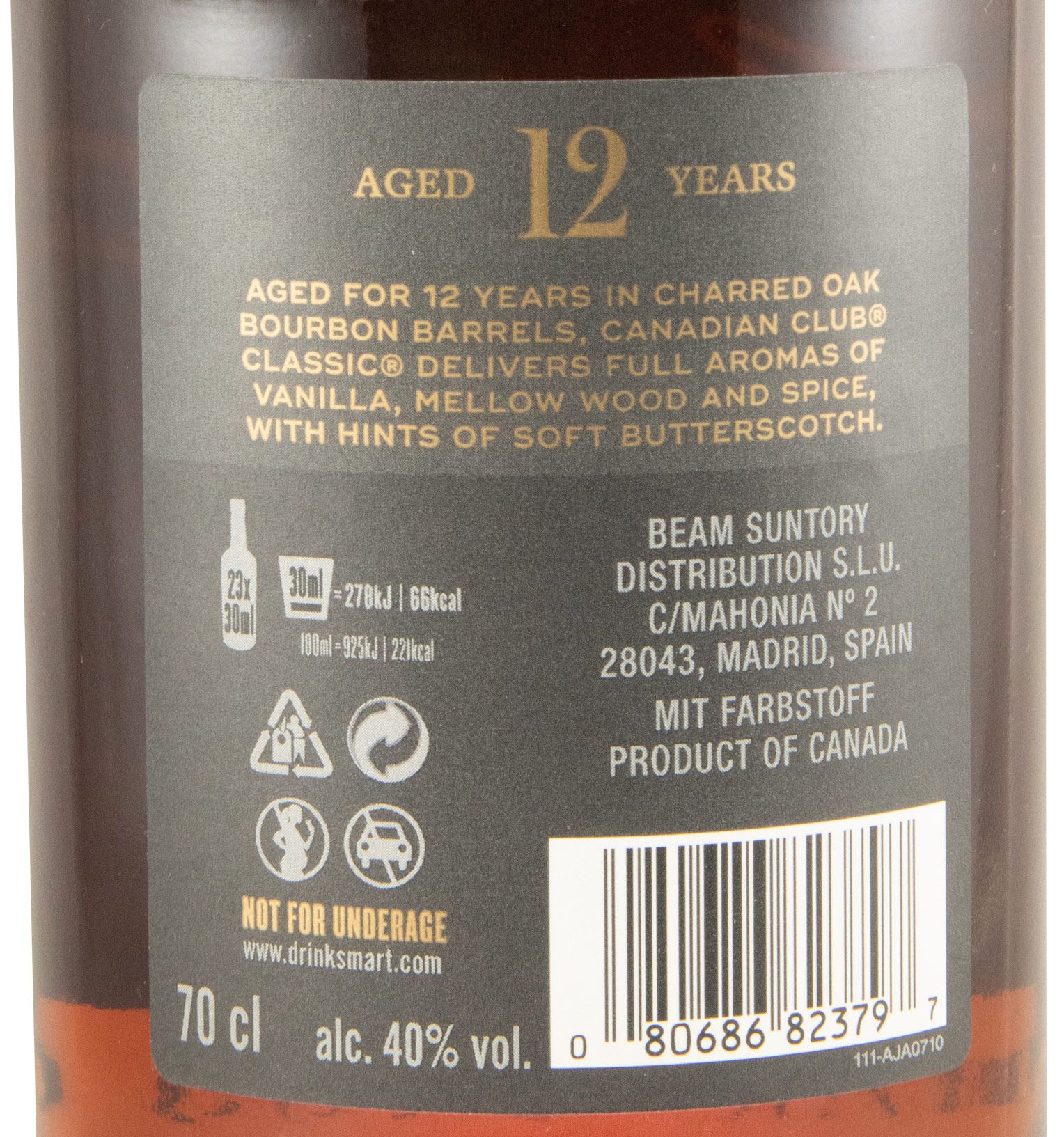 Canadian Club Classic 12 anos