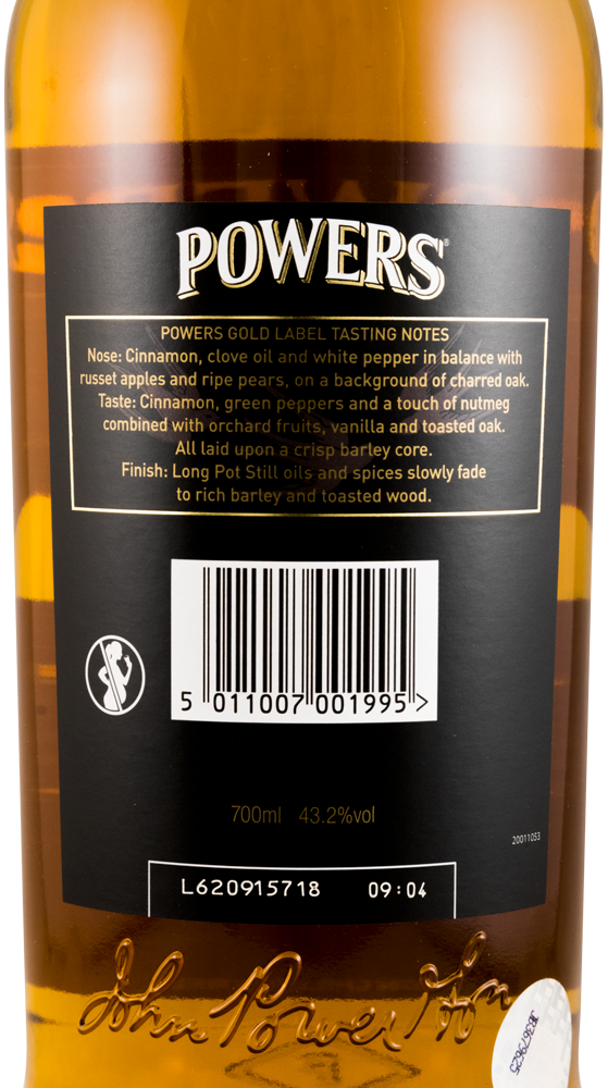 Powers Gformer label (former bottle)