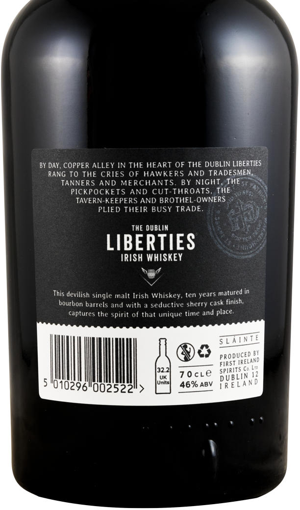 The Dublin Liberties Copper Alley Sherry Cask Finish Single Malt 10 anos
