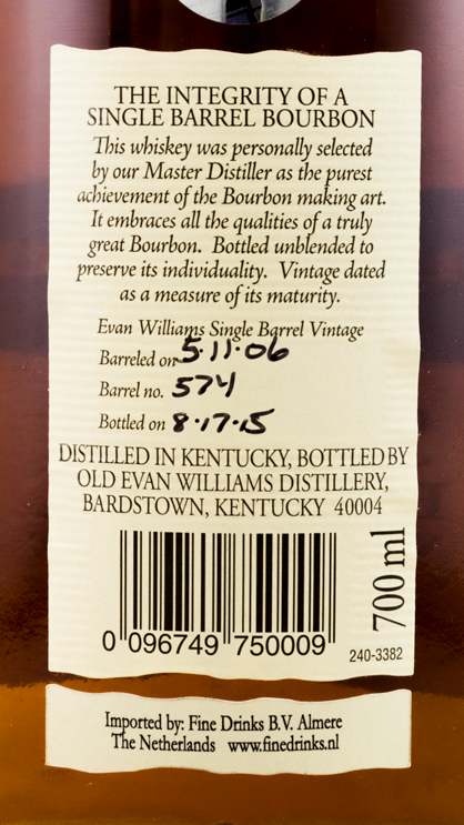 2006 Evan Williams Single Barrel Vintage
