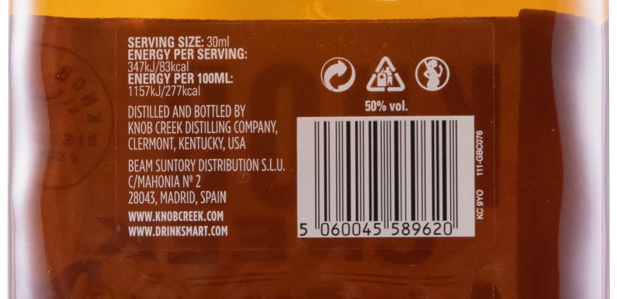 Knob Creek Straight Bourbon 9 anos
