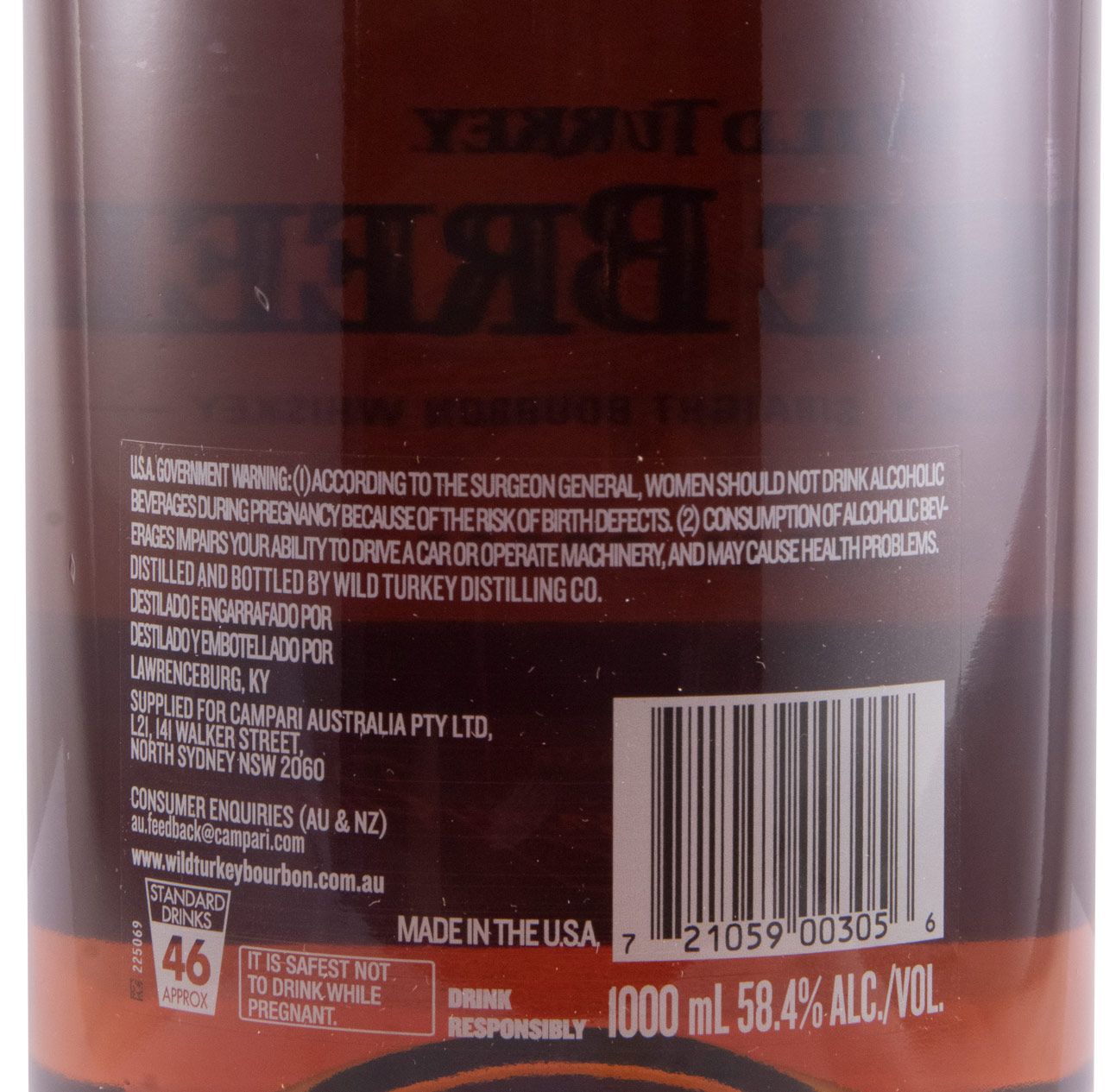 Wild Turkey Rare Breed Barrel Proof Straight Bourbon 1L