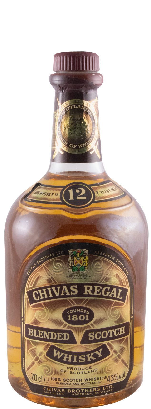 Chivas Regal 12 anos 43% (garrafa antiga)