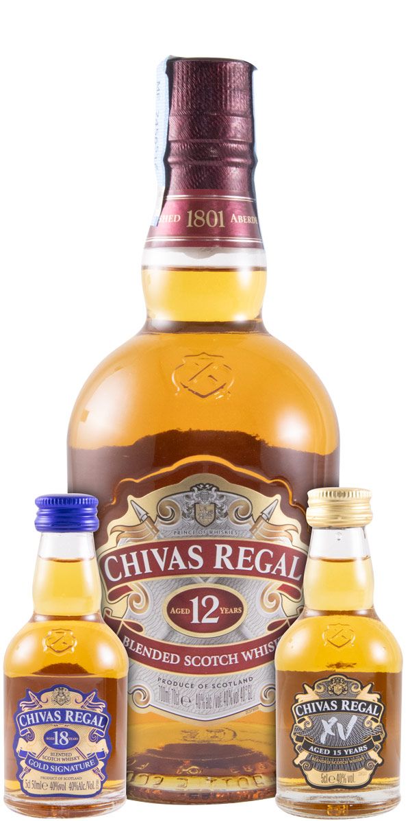 Chivas Regal 12 anos (c/2 Miniaturas Chivas Regal XV & Chivas Regal 18 anos)