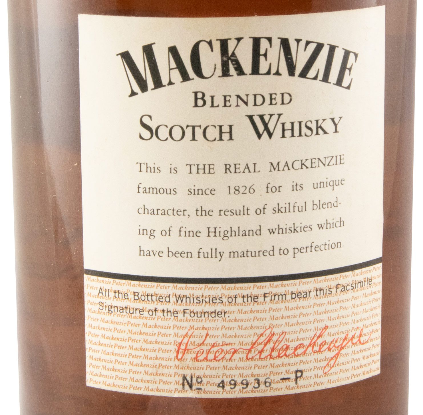 Mackenzie +5 anos (década de 1970) 75cl