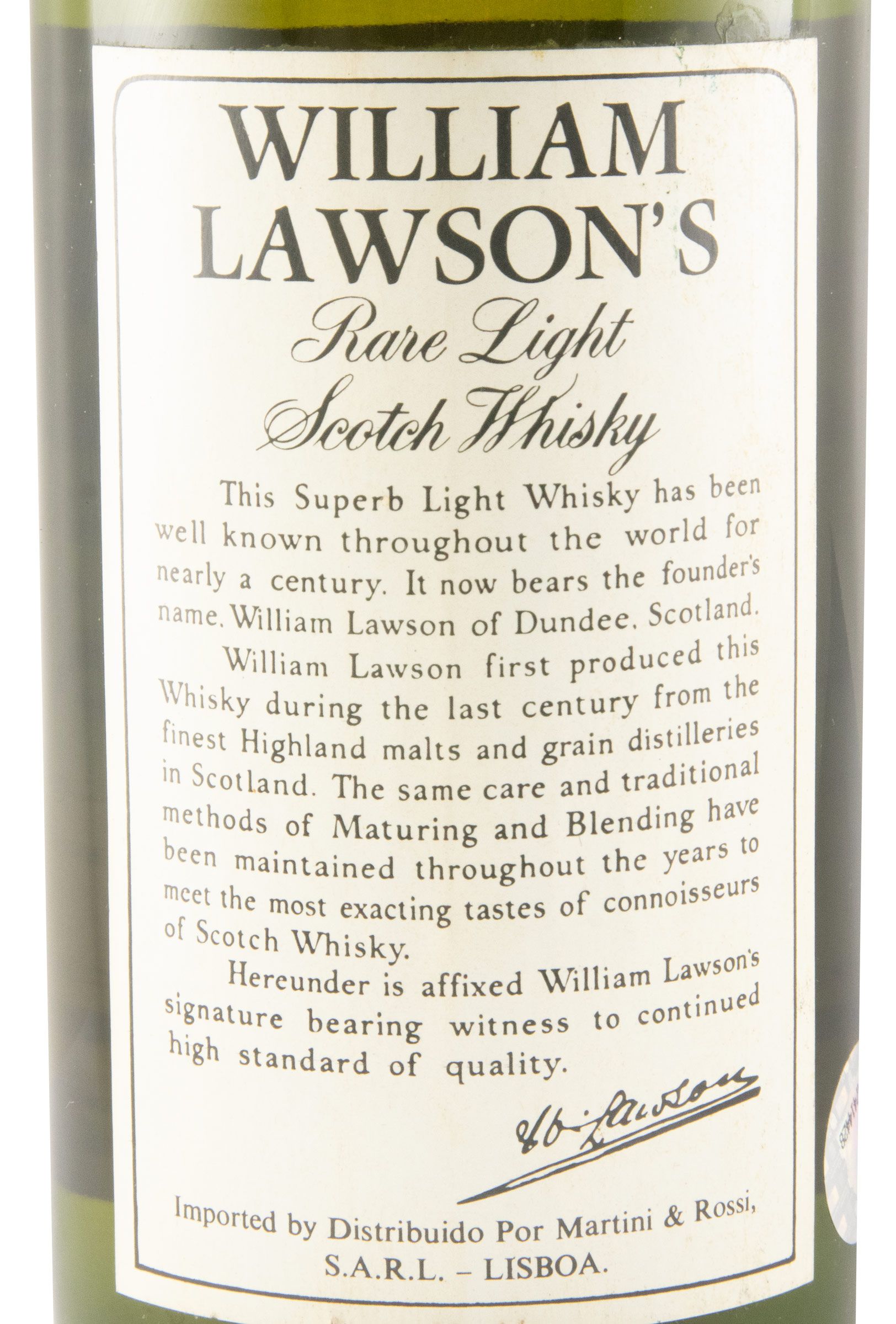 William Lawson's Rare Light (low level) 75cl