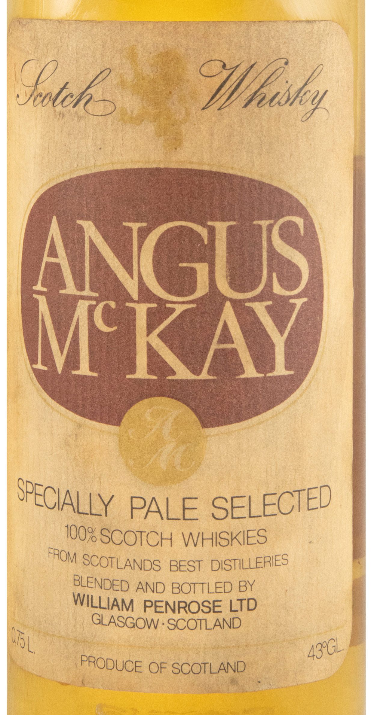 Angus Mckay Specially Pale Selected 75cl