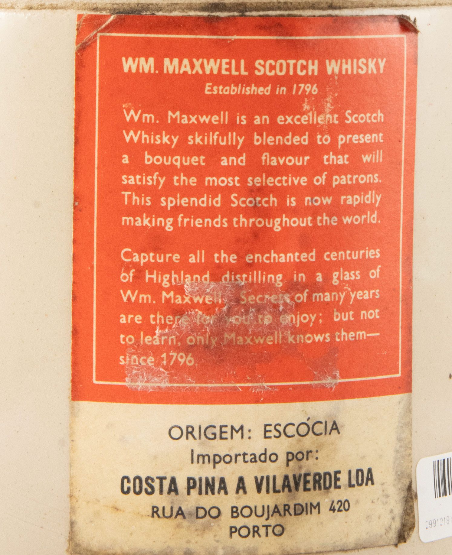 Wm. Maxwell 8 anos (garrafa em cerâmica) 75cl