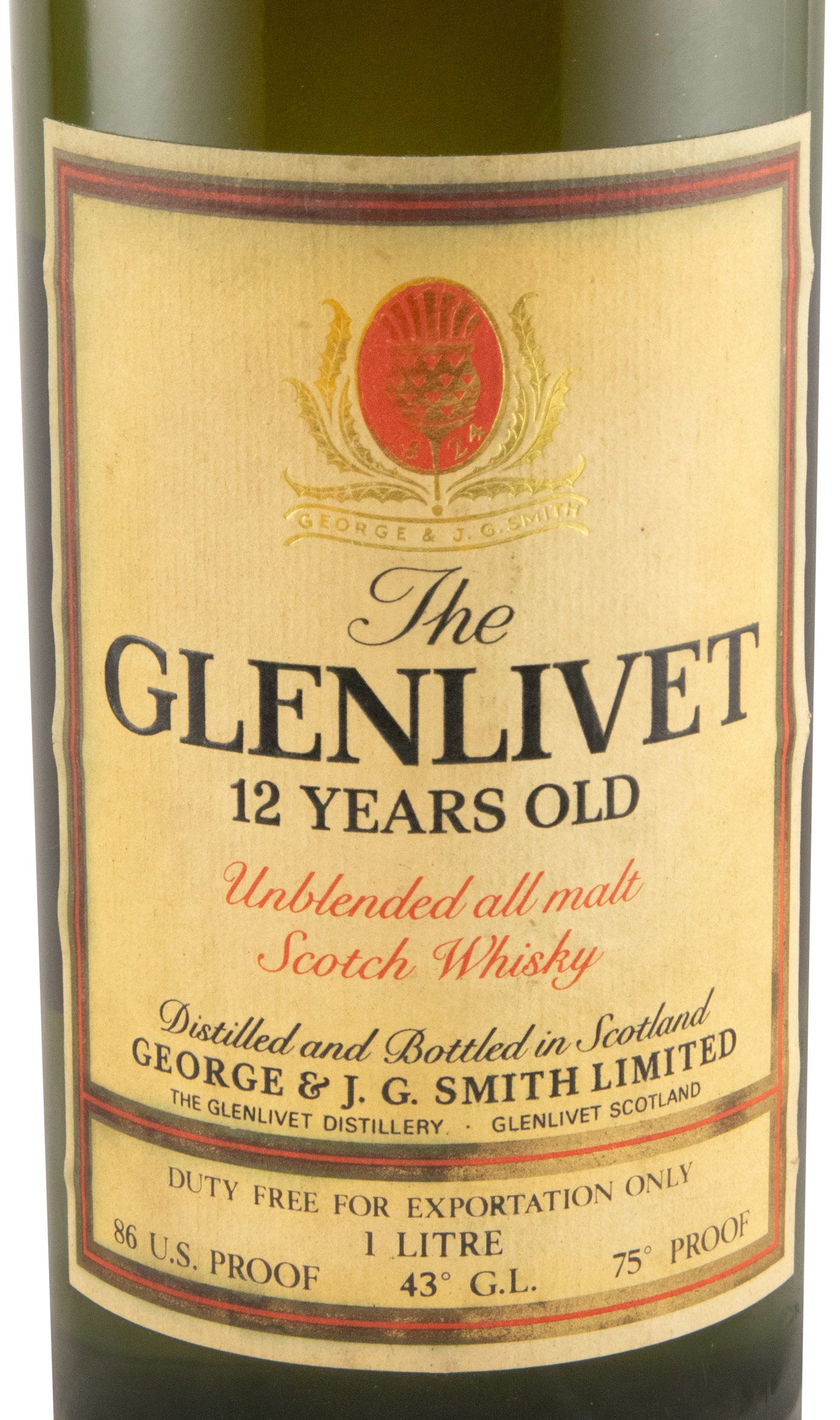 Glenlivet 12 anos (rótulo antigo) 1L