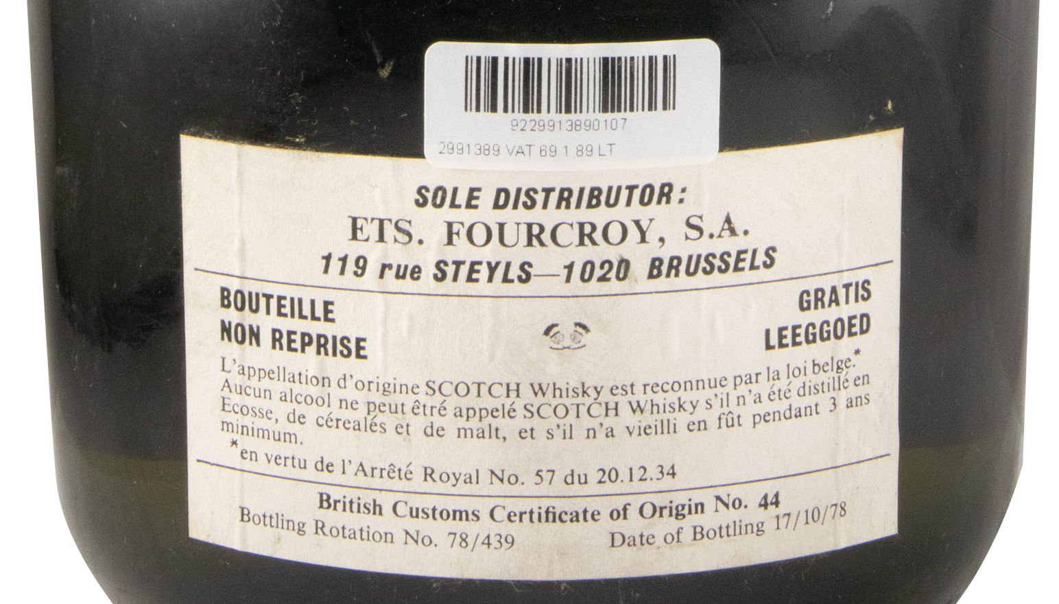 Vat 69 (low bottle) 1.89L