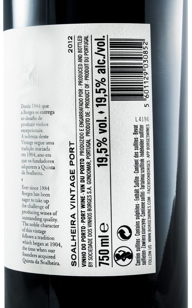 2012 Borges Soalheira Vintage Port