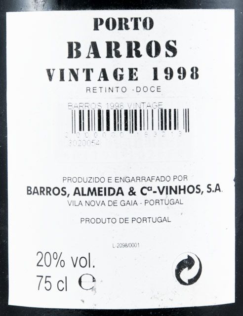 1998 Barros Vintage Porto